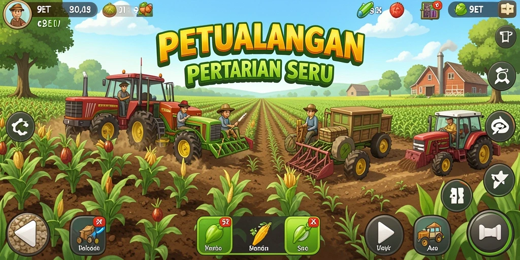 Tampilan gameplay seru saat bertani di 9ET.