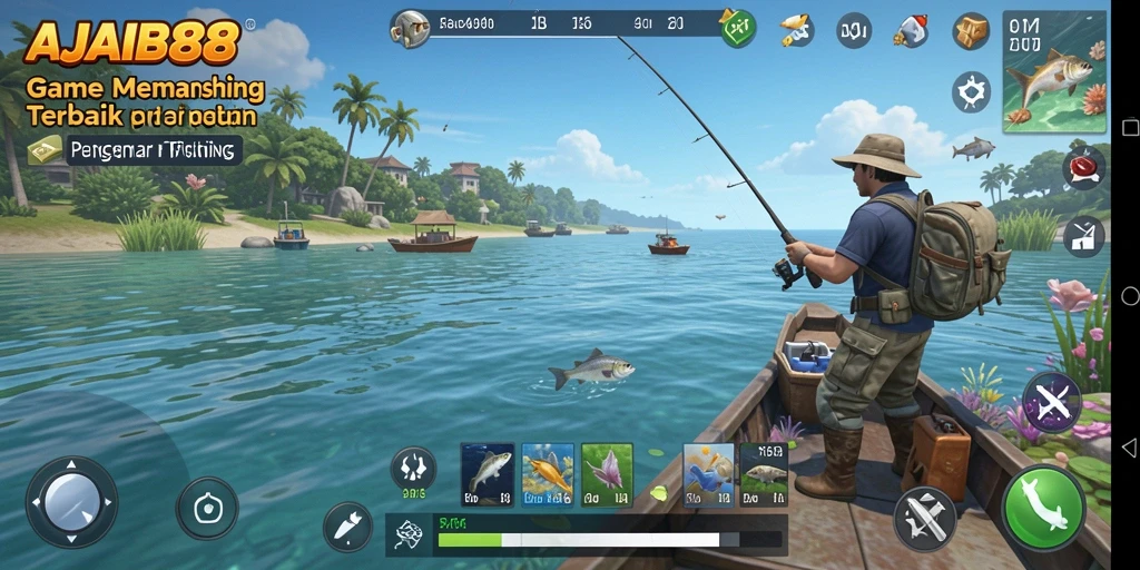 Screenshot gameplay AJAIB88 menampilkan aksi seru saat memancing.