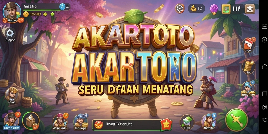 Screenshot gameplay AKARTOTO dengan elemen manajemen bisnis yang menarik.