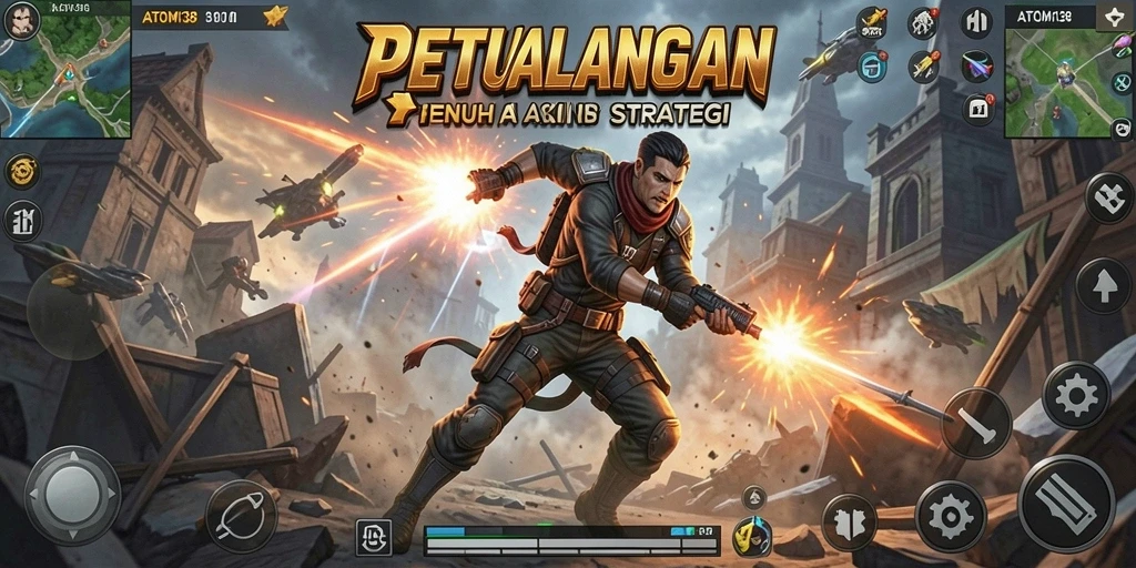 Tampilan gameplay ATOM138 dengan aksi yang mendebarkan.