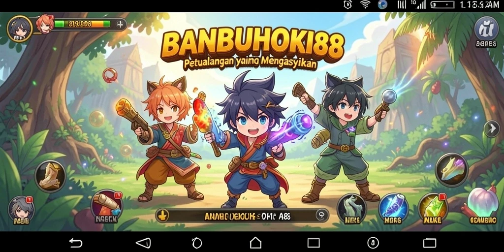 Screenshot gameplay BANBUHOKI88 menampilkan aksi seru dalam pertarungan Anime.
