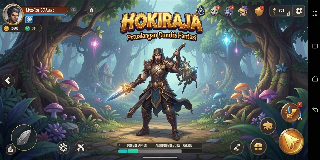 Gameplay seru dengan karakter menjelajahi dunia HOKIRAJA.