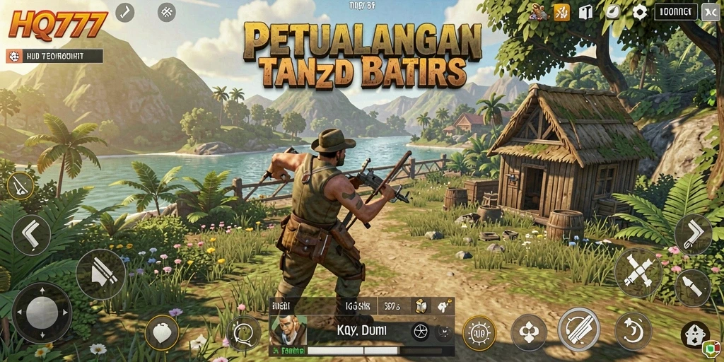 Tampilan gameplay HQ777 di dunia terbuka yang menakjubkan.