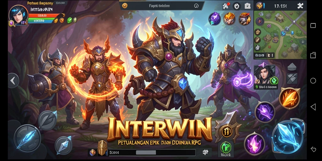 Tampilan gameplay INTERWIN dengan pertarungan yang dinamis dan visual memukau.