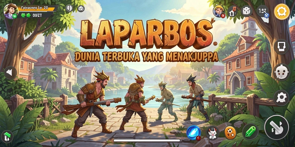 Tangkapan layar gameplay LAPARBOS yang menunjukkan eksplorasi dunia terbuka.