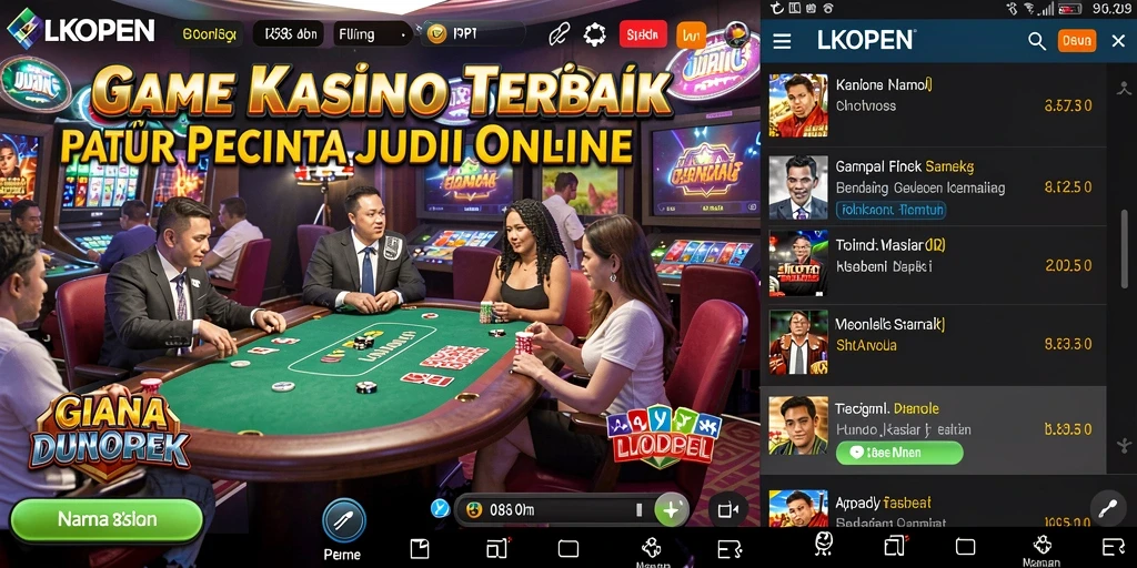 Tampilan menarik dan seru dari gameplay Kasino di LKOPEN.