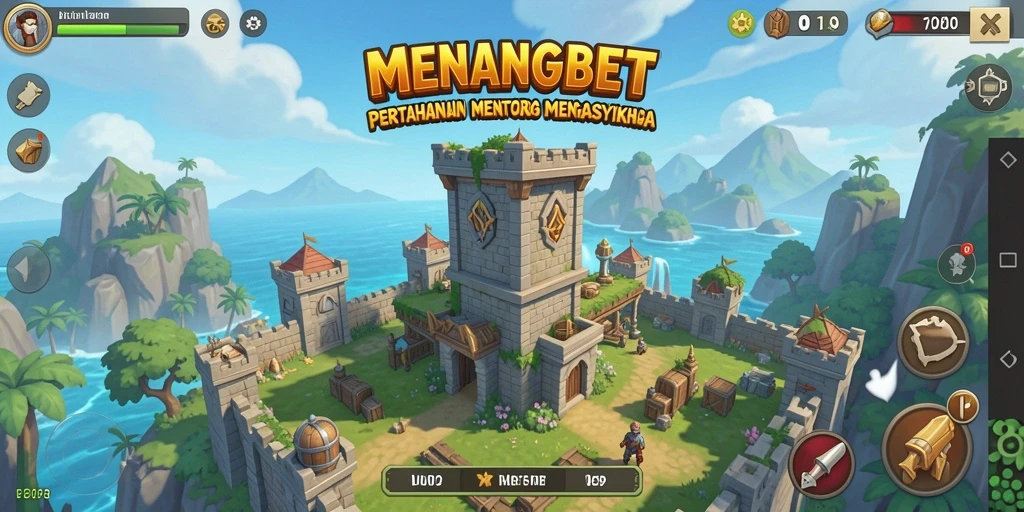 Tangkapan layar dari gameplay MENANGBET yang menampilkan aksi Tower Defense.