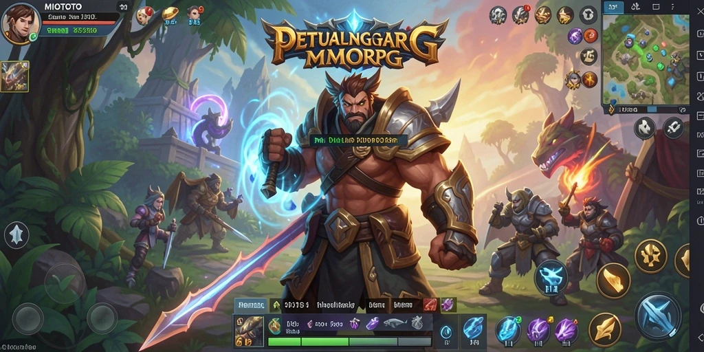 Tangkapan layar MIOTOTO yang menunjukkan aksi seru dalam pertempuran MMORPG.