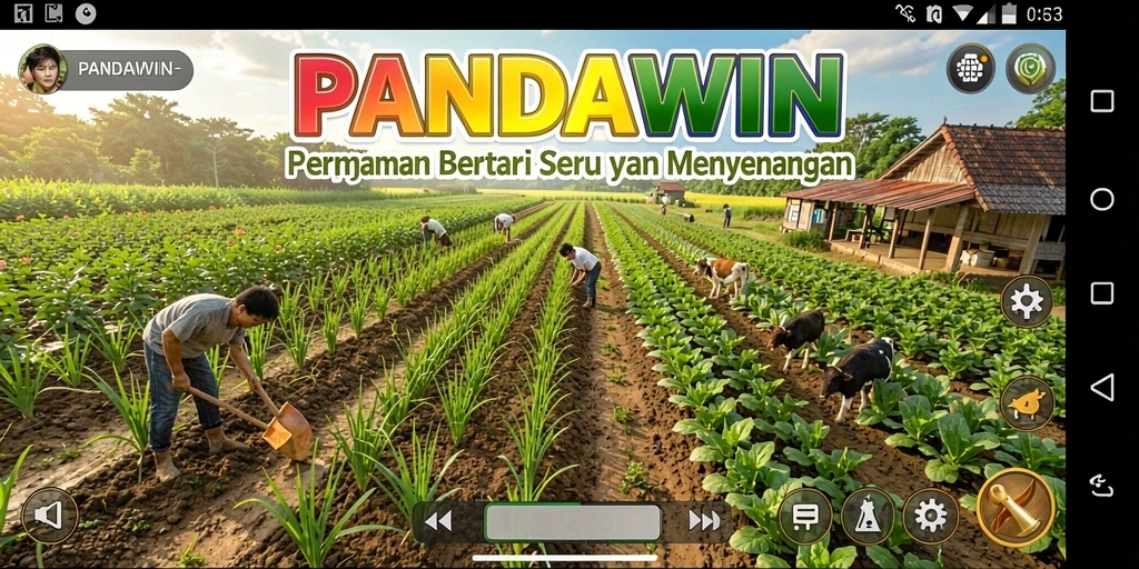 Tampilan gameplay seru dalam bertani dan mengelola lahan pertanian.