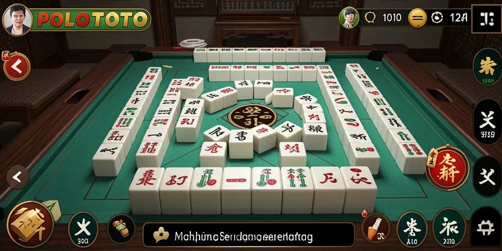 Screenshot utama menunjukkan gameplay Mahjong yang seru di POLOTOTO.