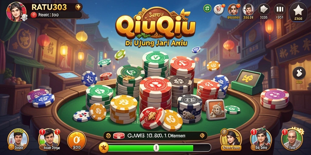 Tampilan seru gameplay QiuQiu di RATU303.