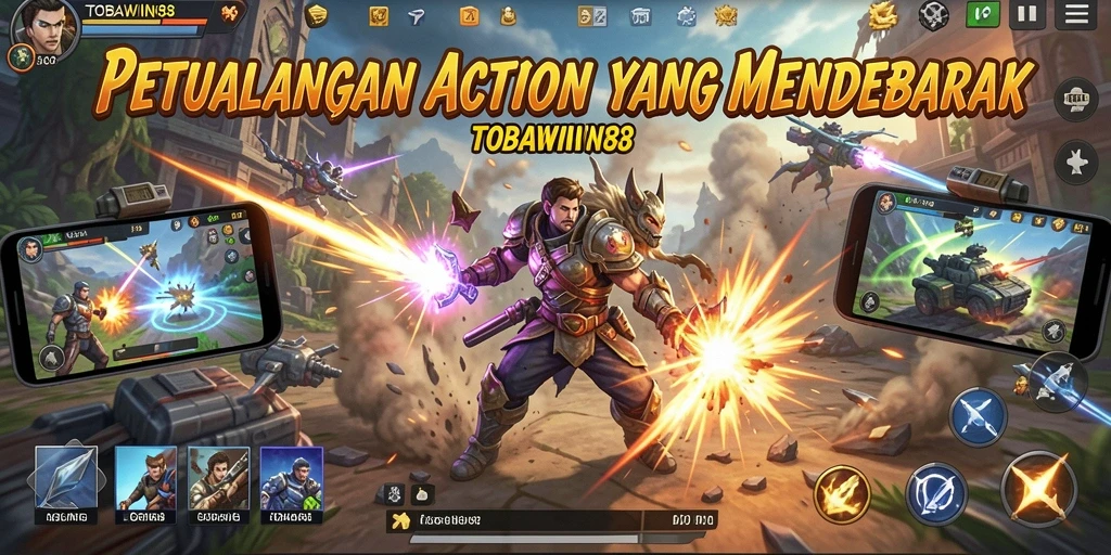 Tampilan gameplay TOBAWIN88 yang mendebarkan dan penuh aksi.