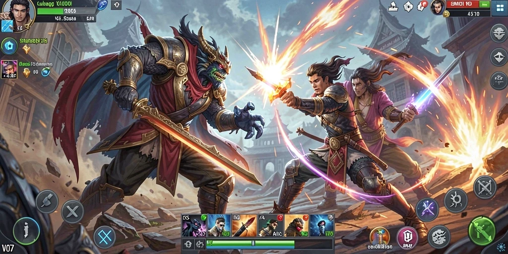 Tampilan menarik gameplay V07 yang menantang.