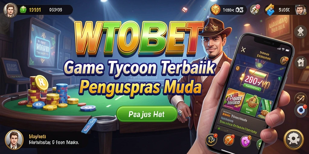 Screenshot gameplay <strong>WTOBET</strong> menampilkan pengelolaan bisnis yang menarik.